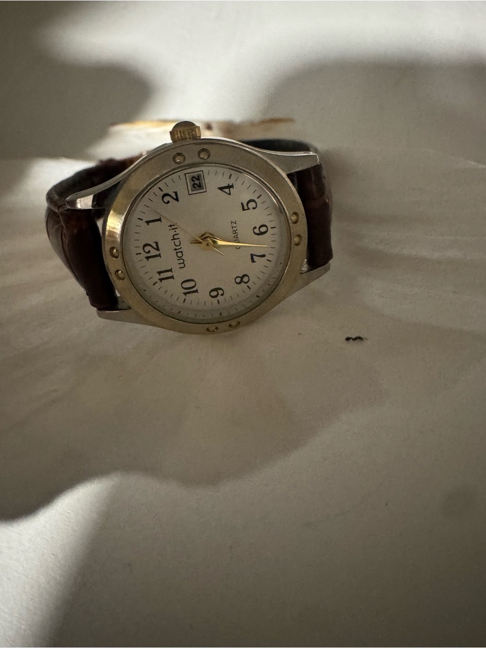 Classic Women's Silver Case Watch with Brown Leather Strap